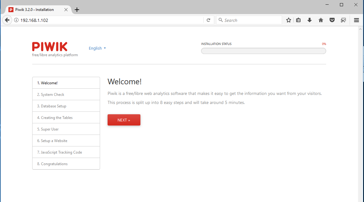 Piwik Setup Wizard