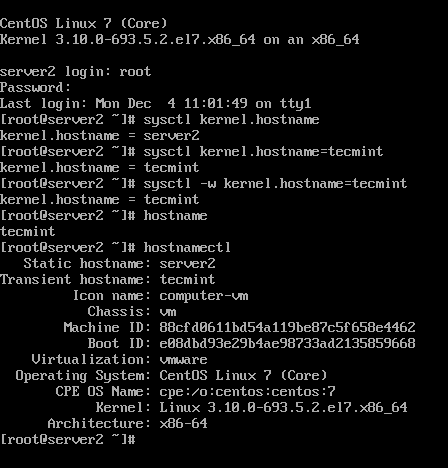 Change CentOS 7 Hostname