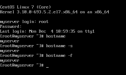 Check Hostname in CentOS 7