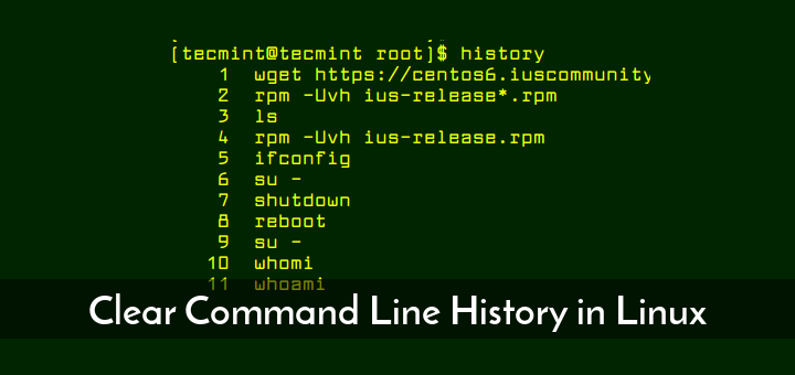 Clear Linux Commands History