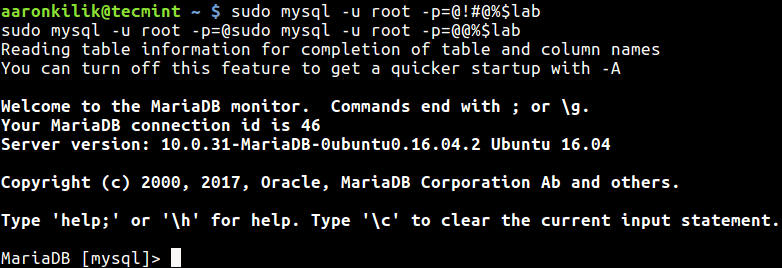 Conectar MySQL con contraseña 