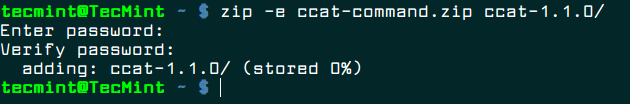 password protect zip file windows 10 command line