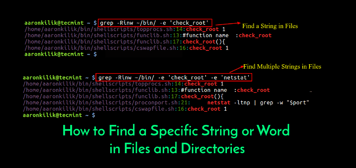 Grep Find a String in Files