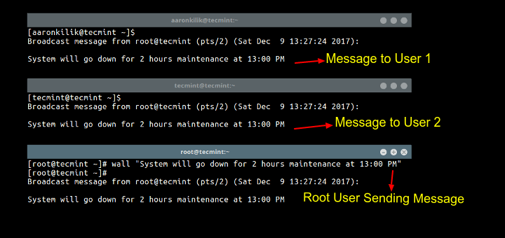 Send Message to Linux Users