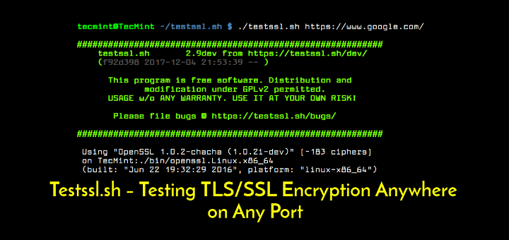 Testing TLS/SSL Encryption on websites
