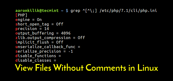 View Files Without Comments in Linux