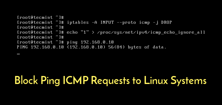 Block Ping ICMP Requests to Linux