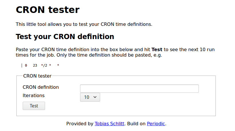 Cron Tester