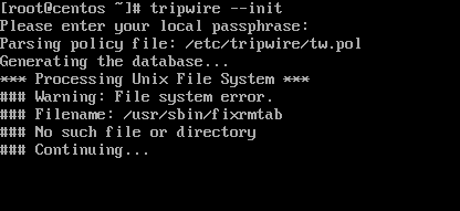 Initialize Tripwire Database