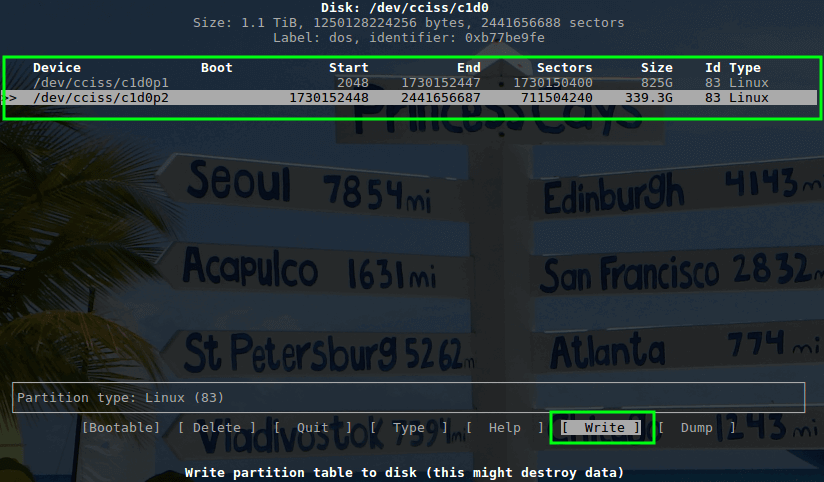 Write Changes to Partitions