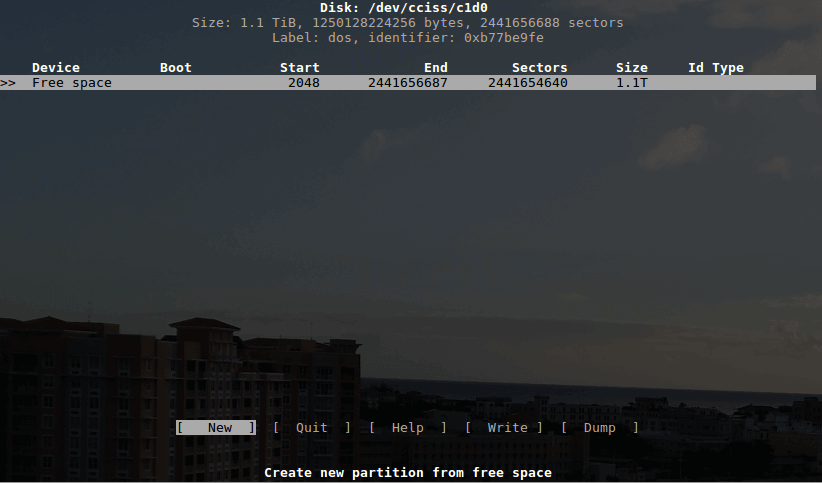 cfdisk Partition Utility