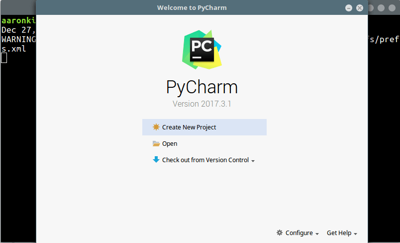 Pycharm Welcome Window