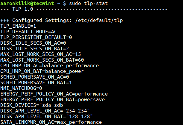 Show Power Saving Settings