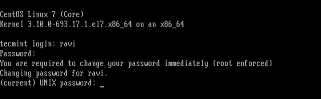 User Forced to Change Password