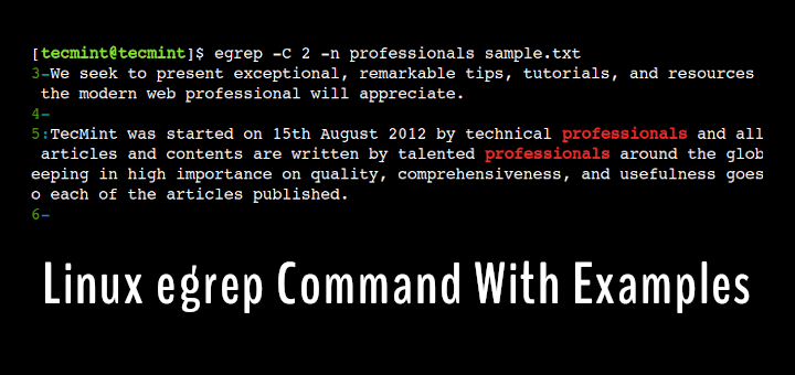 Linux egrep Command Examples