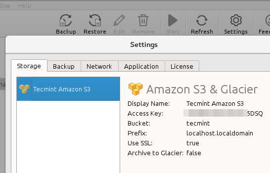  Almacenamiento de respaldo de Amazon S3 