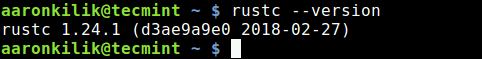  Verificar la versión instalada de Rust en Linux 