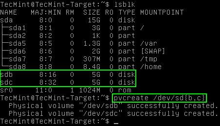 Confirm and Create LVM Setup