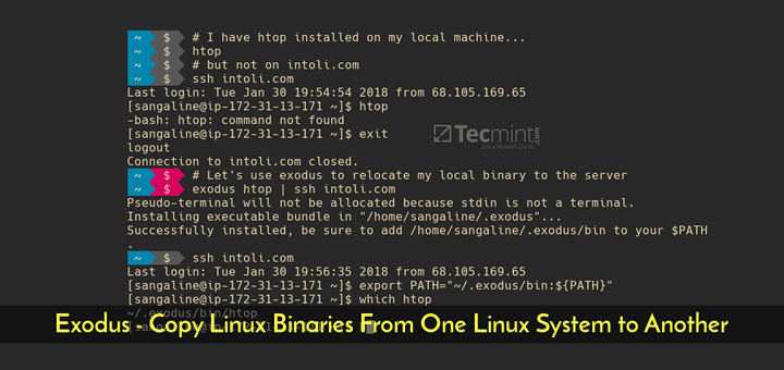 Exodus Copy Linux Binaries to Remote Linux