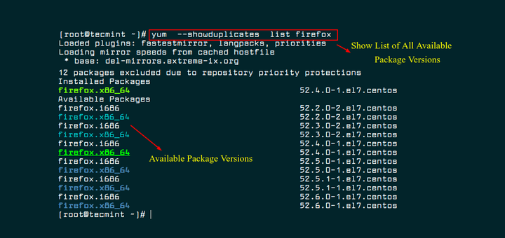 Install Particular Package Version in CentOS and Ubuntu