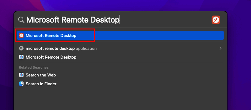 Open Microsoft Remote Desktop