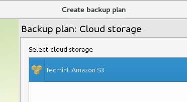 Select Amazon S3 Backup