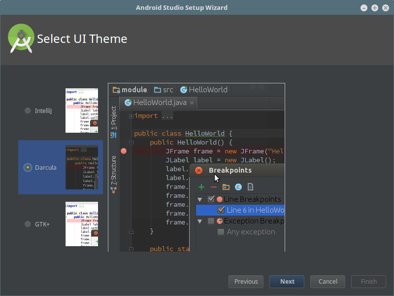 Android Studio UI Theme