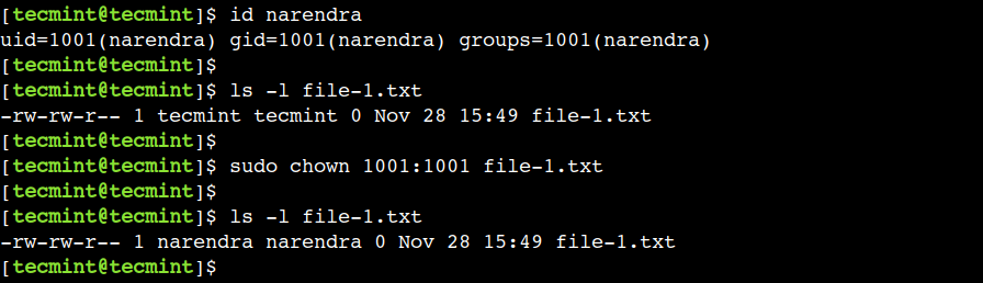 Change File Ownership UID and GID in Linux
