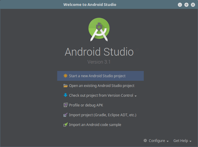 Create New Android Studio Project