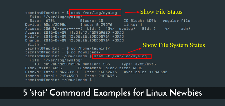 Linux Stat Command Examples