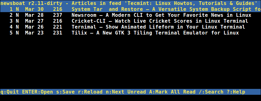 Read RSS Feed in Linux Terminal