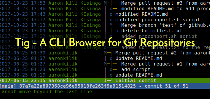 Tig Commandline Git Viewer for Linux