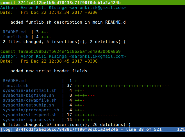 View Git Repository Log