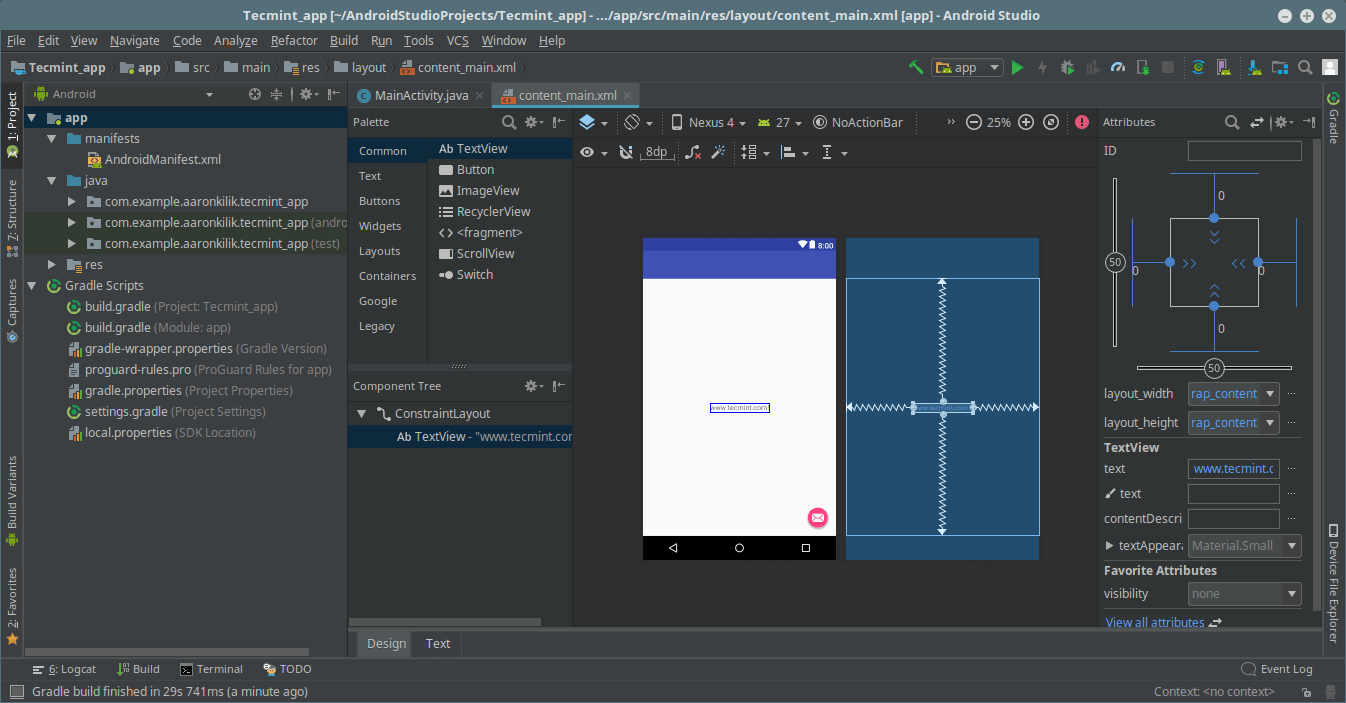 XML App View in Android Studio