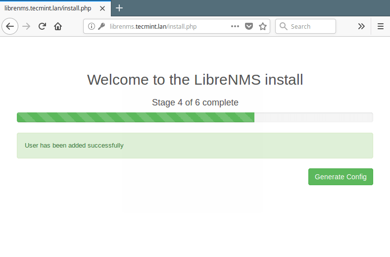  Generar configuración de Librenms 