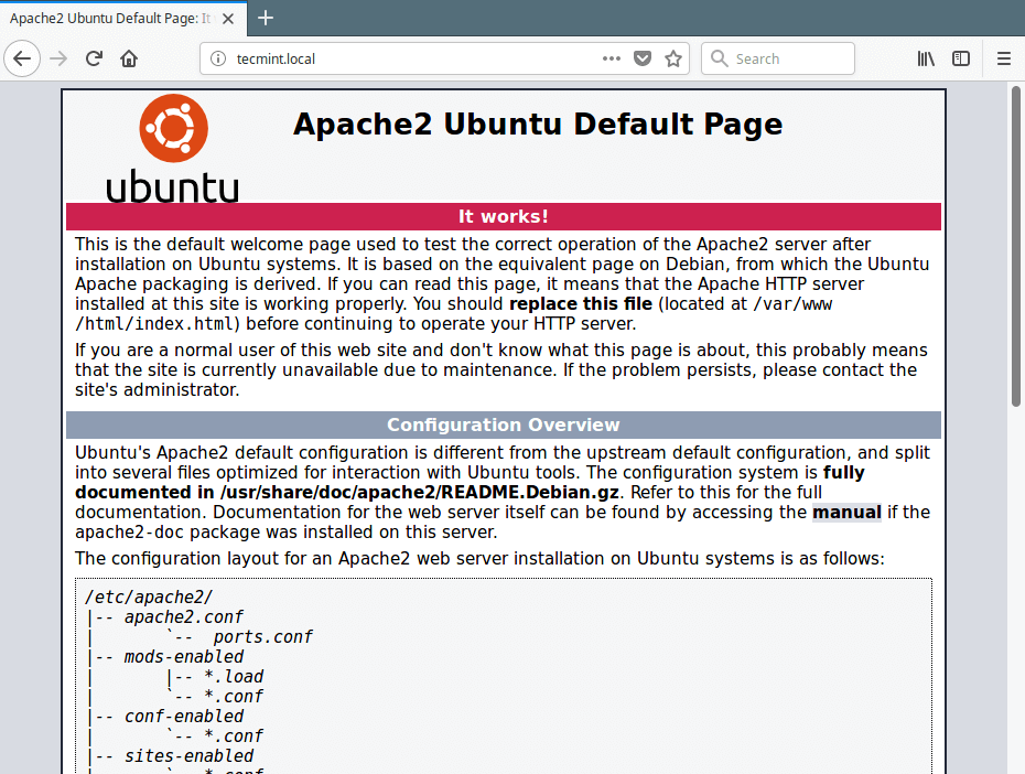 Check Apache Web Page