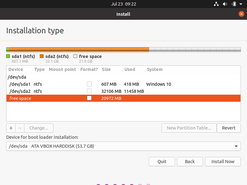 Choose Free Space Partition
