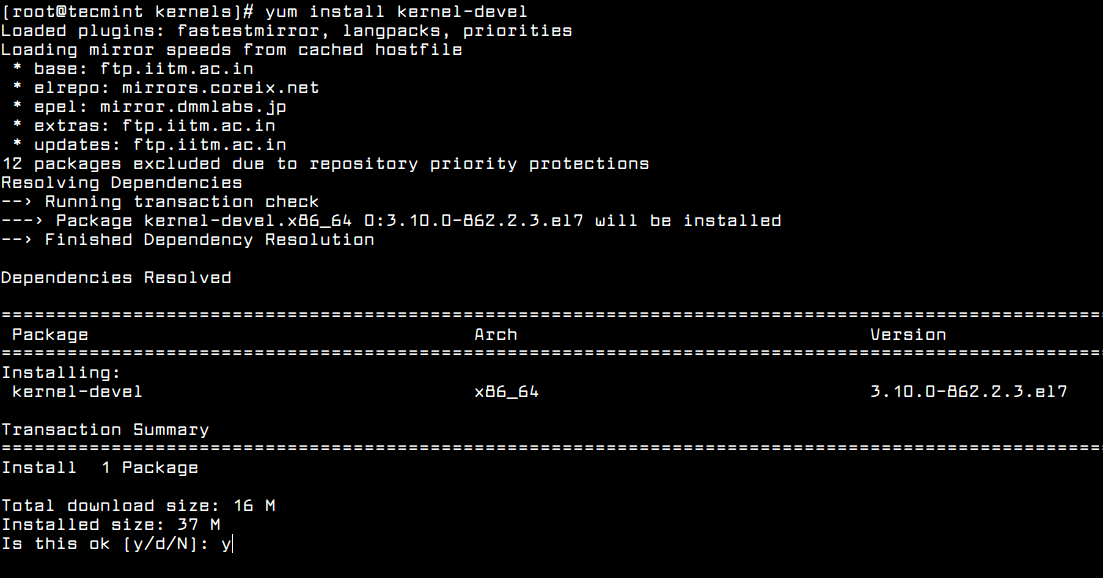 Install Kernel Headers in CentOS 7