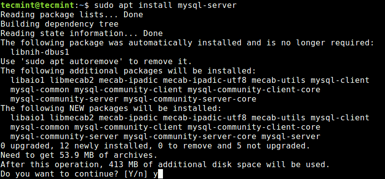 Install MySQL 8.0 in Ubuntu 18.04