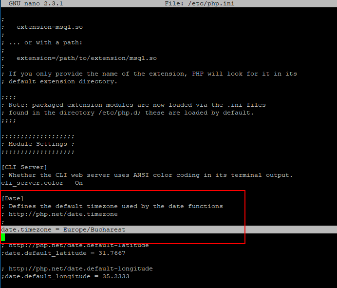 Set Timezone in PHP Configuration