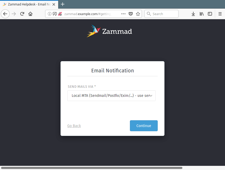 Set Zammad Email Notification