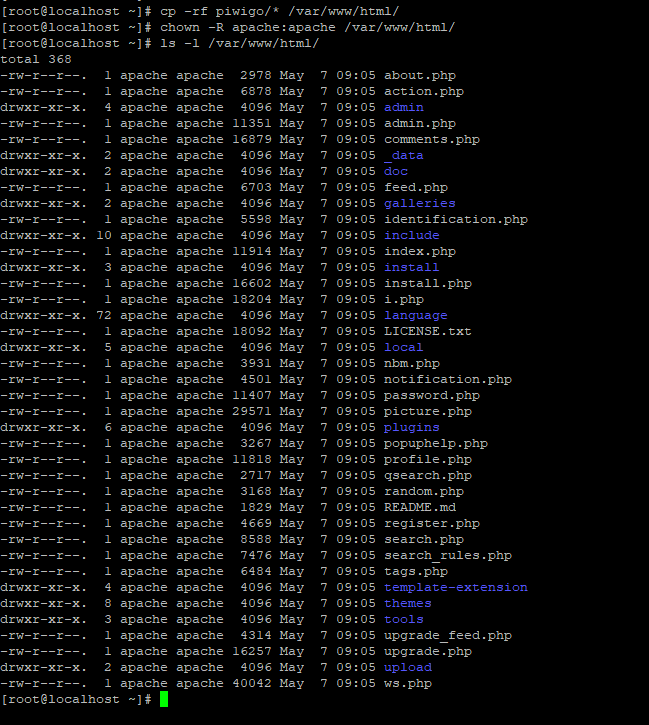 Setting Up Piwigo Under Apache