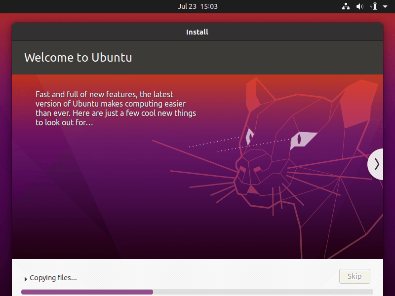 Ubuntu Installation Progress