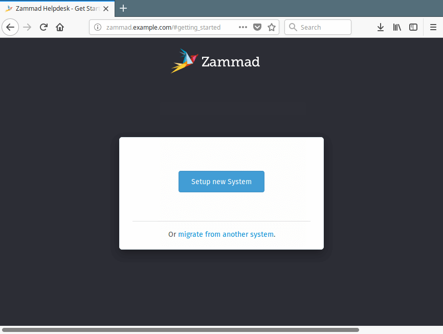 Zammad Setup Web Installer