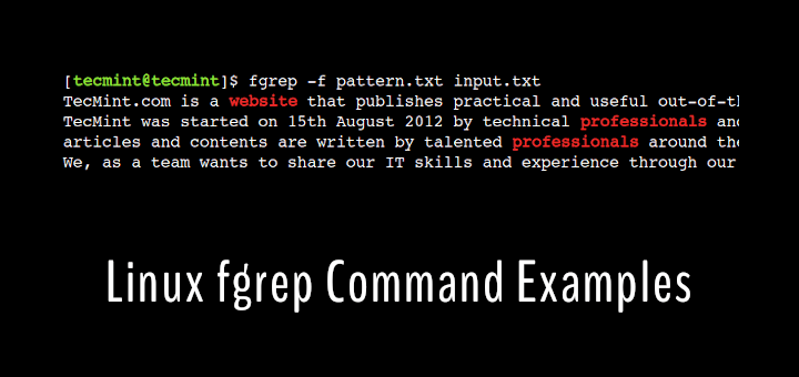 Linux fgrep Command Examples