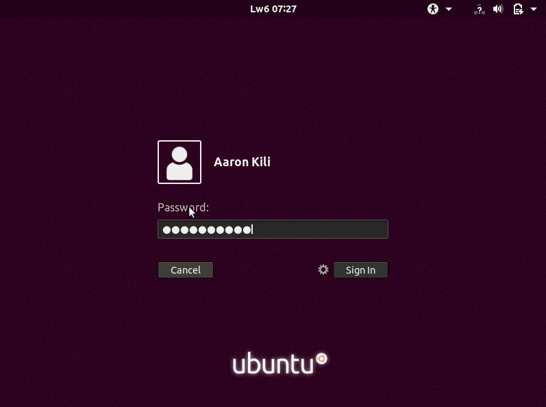 Ubuntu 18.04 Login