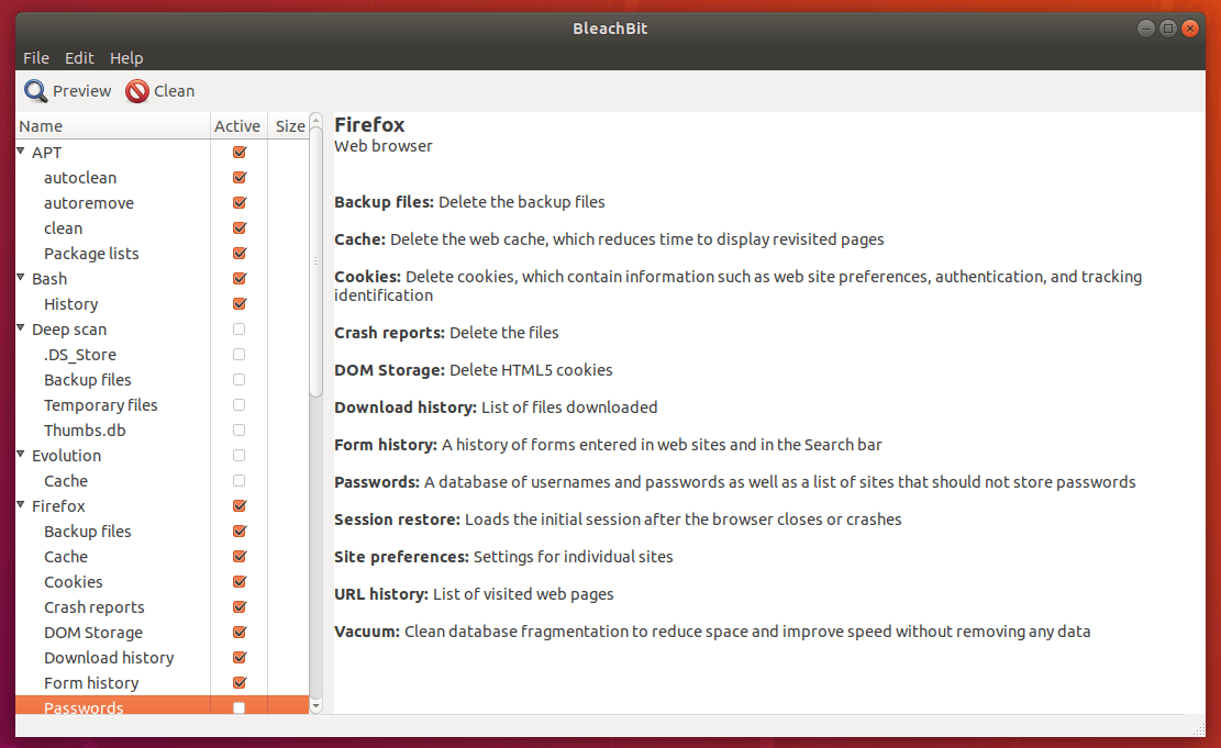 BleachBit for Ubuntu
