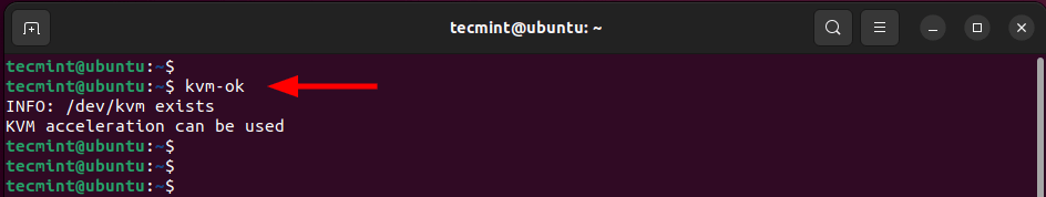 Check KVM Virtualization in Ubuntu
