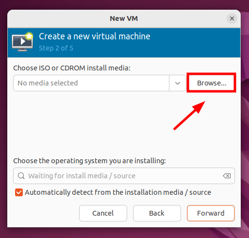 Choose VM ISO File