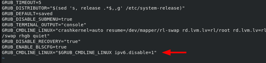 Disable IPv6 in Grub Configuration